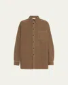 The Row Idro Cotton Corduroy Shirt In Khaki