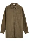 The Row Idro Oversized Cotton-blend Corduroy Shirt In Khaki