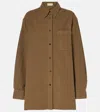 The Row Idro Cotton Corduroy Shirt In Khaki