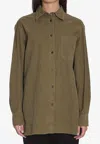 The Row Idro Oversized Cotton-blend Corduroy Shirt In Brown