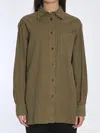 The Row Idro Oversized Cotton-blend Corduroy Shirt In Brown