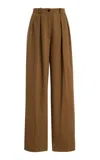 The Row Igor Cotton-blend Straight-leg Pant In Brown