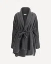The Row Waist Belted Shawl Lapels V-neck Coat In Gray