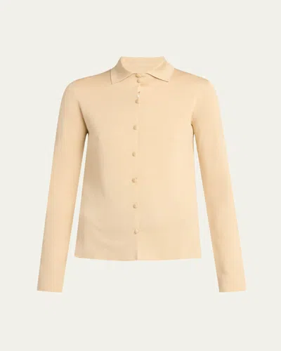 The Row Ikara Button Down Top In Champagne