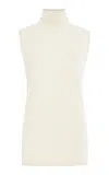 The Row Ikatu Wool Turtleneck Top In Ivory