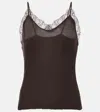 The Row Ikee Silk-blend Tank Top In Brown