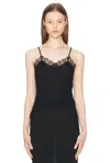The Row Ikee Silk Blend Camisole Top W/lace In Black