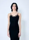 The Row Ikee Silk Blend Camisole Top W/lace In Black