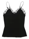 The Row Ikee Silk Blend Camisole Top W/lace In Black