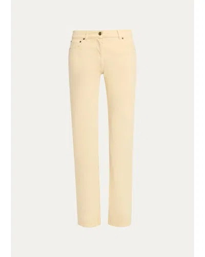 The Row Imma Mid-rise Denim Straight-leg Jeans In Bone