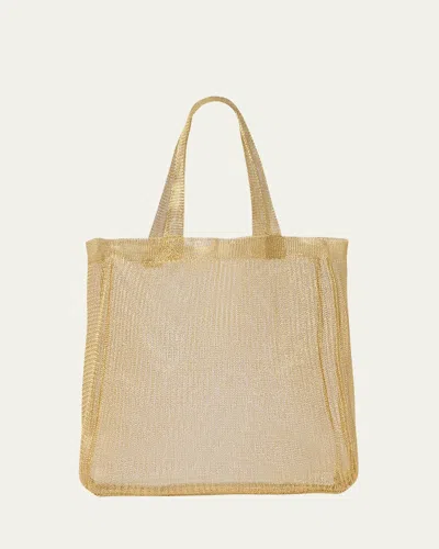 The Row Imogen Mini Tote Bag In Brass Mesh In Gold