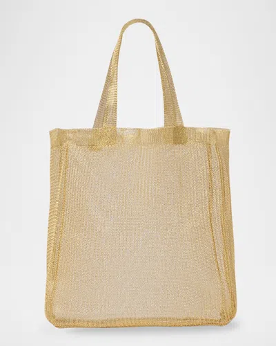 The Row Imogen Mini Tote Bag In Brass Mesh In Gold