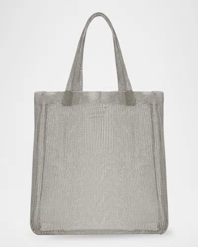 The Row Imogen Mini Tote Bag In Steel Mesh In Silver