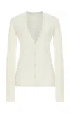 The Row Imperia Cashmere Cardigan In Green