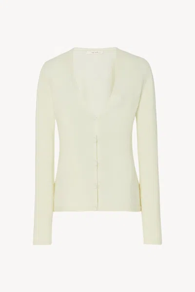 THE ROW THE ROW IMPERIA V-NECK CARDIGAN LIGHT GREEN