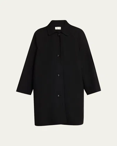 The Row Ina Wool-cashmere Single-breasted Car Coat In Black