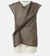 The Row Inawa Draped Layered Sleeveless Top In Brown