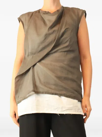 Pre-owned The Row Inawa Layered Blouse In Brown