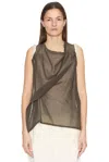 The Row Inawa Draped Layered Sleeveless Top In Brown