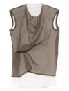 The Row Inawa Draped Layered Sleeveless Top In Brown