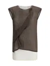 The Row Inawa Draped Layered Sleeveless Top In Brown