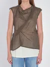 The Row Inawa Draped Layered Sleeveless Top In Brown