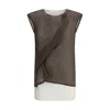 The Row Inawa Draped Layered Sleeveless Top In Brown