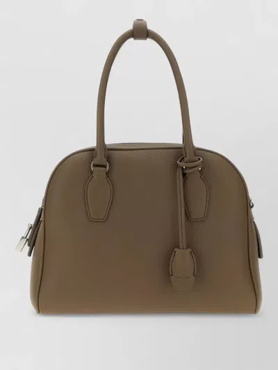 The Row India 10 Leather Shoulder Bag Top Handles In Neutral