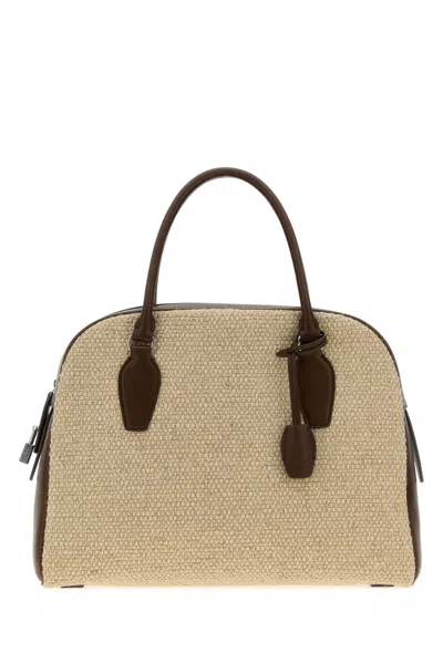 The Row India 12 Canvas And Leather Crossbody Handbag In Multicoloured