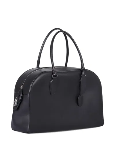 The Row India 12 Leather Tote Bag In Black
