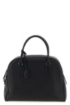 The Row India Medium Leather Tote Bag In Black