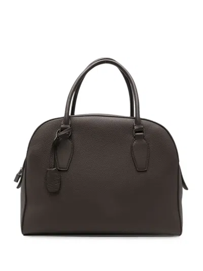 The Row India 12.00 Pebbled Leather Tote Bag In Brown
