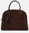 The Row India 12.00 Suede Tote Bag In Dark Mocha Ans
