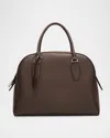 The Row India 12.00 Top-handle Bowling Bag In Leather In Brown