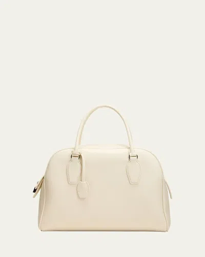 The Row India 12.00 Top Handle In Deerskin Leather In Ivory