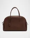 The Row India 15.75 Leather Bowling Bag In Brown