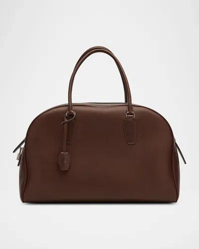 The Row India 15.75 Leather Bowling Bag In Brown