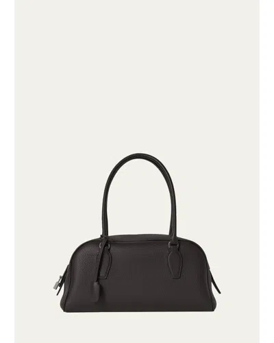 The Row India East-west Shoulder Bag In Grain Leather In Walnut Shadow