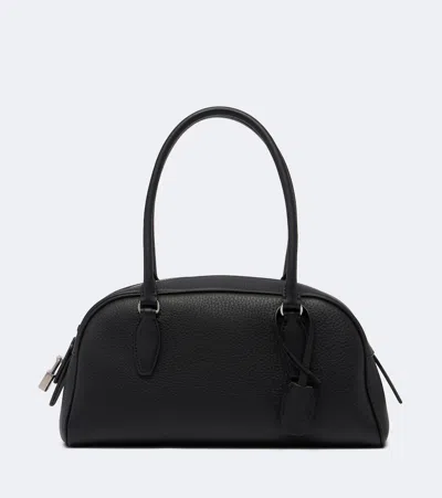 The Row India E/w Small Leather Tote Bag In Black