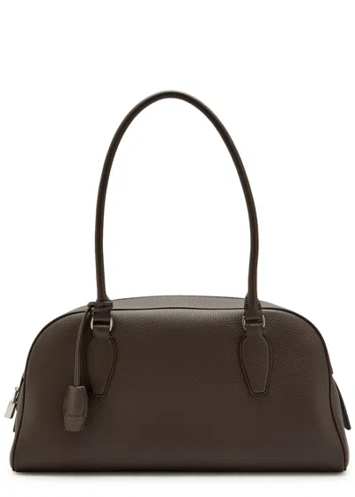 The Row India Grained Leather Shoulder Bag In Brown
