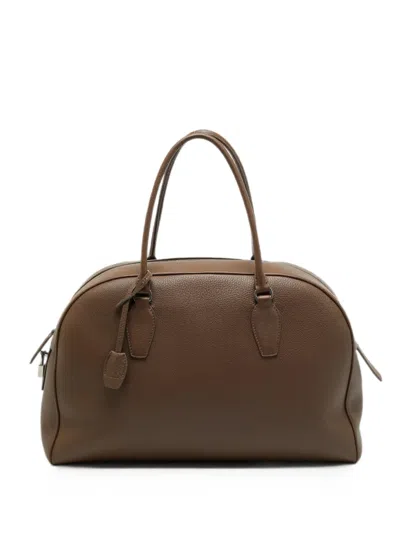 Pre-owned The Row India Grained-leather Tote Bag In Brown