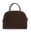 The Row Suede India 12 Handbag With Metal Lock In Black