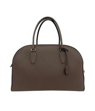 The Row India Leather Bag In Brown