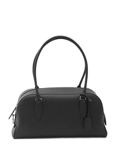 The Row India Leather Shoulder Bag In Black