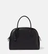 The Row India Medium Leather Tote Bag In Black