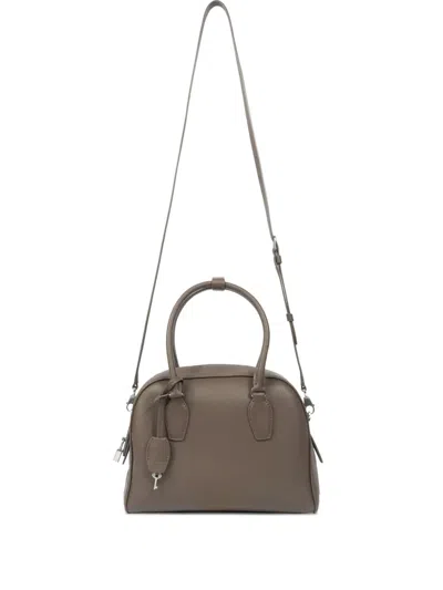 The Row India Top Handle Bag In Gray