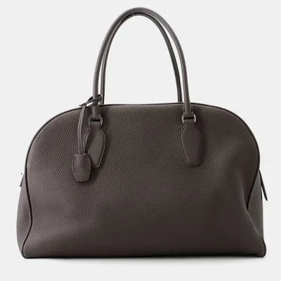Pre-owned The Row India15.75 Top Handle Bag Wood Brown Leather