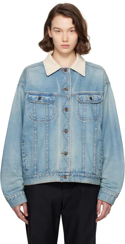 The Row Indigo Jorelle Denim Jacket In Blue