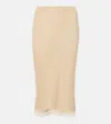The Row Indira Lace-trimmed Silk-blend Midi Skirt In Beige