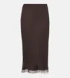 The Row Indira Silk-blend Midi Skirt In Brown